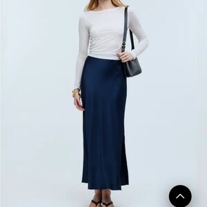 Madewell Satin Slit Skirt